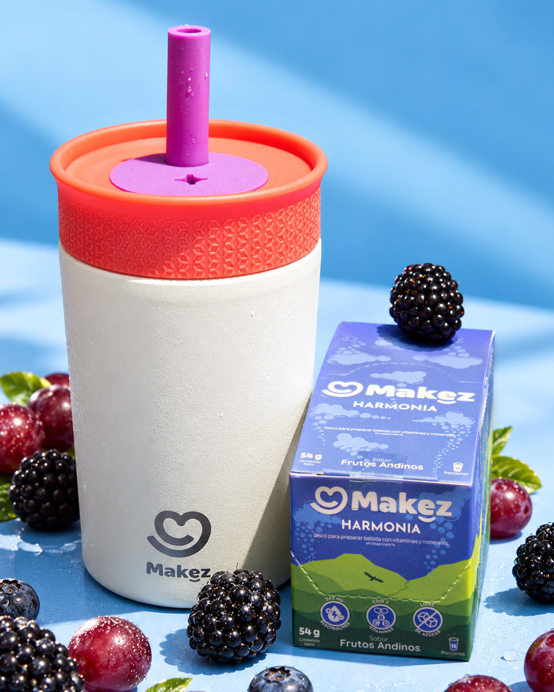 Kit | Makez Harmonia Sabor Frutos Andinos | 15 porciones + Termo