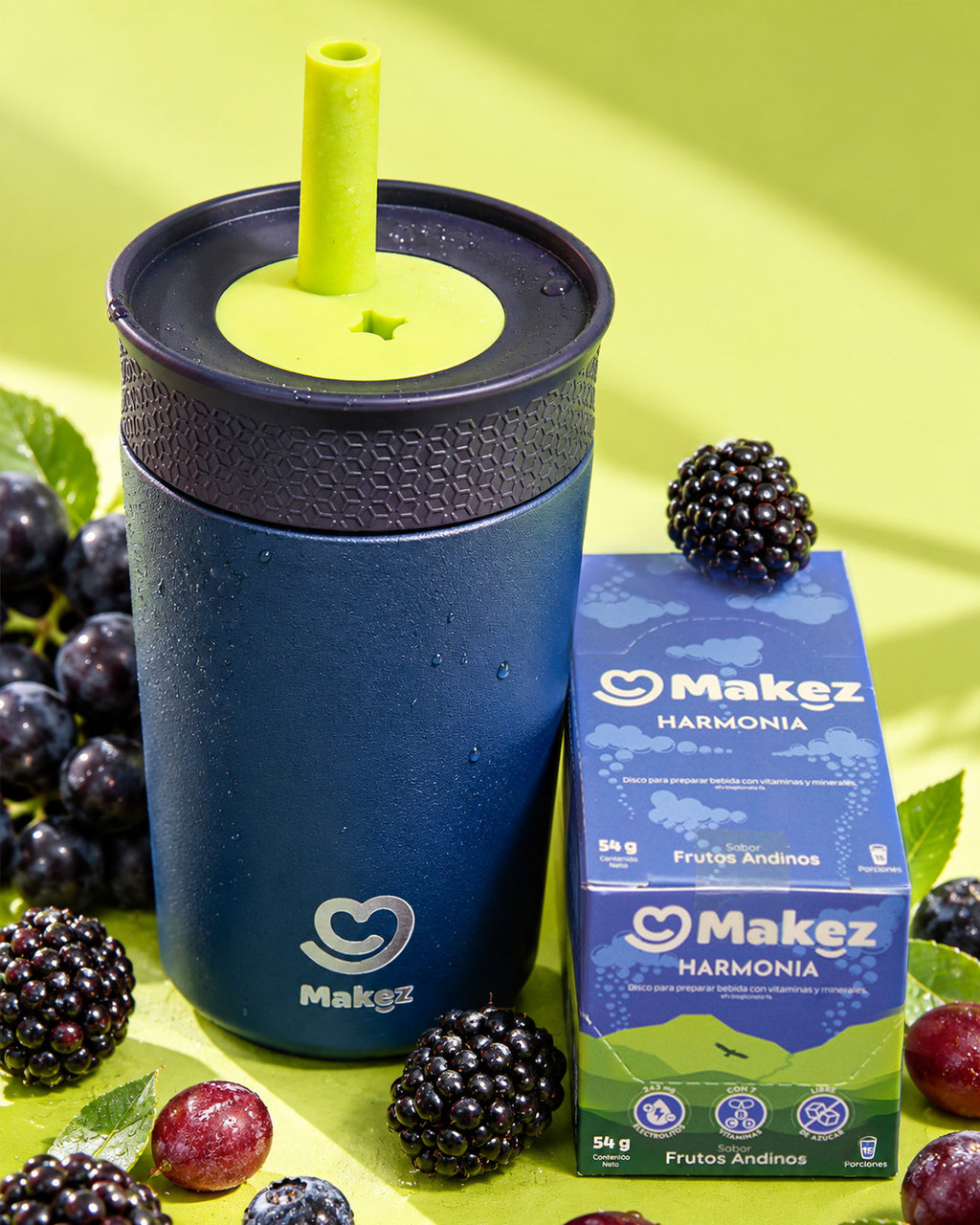 Kit | Makez Harmonia Sabor Frutos Andinos | 15 porciones + Termo